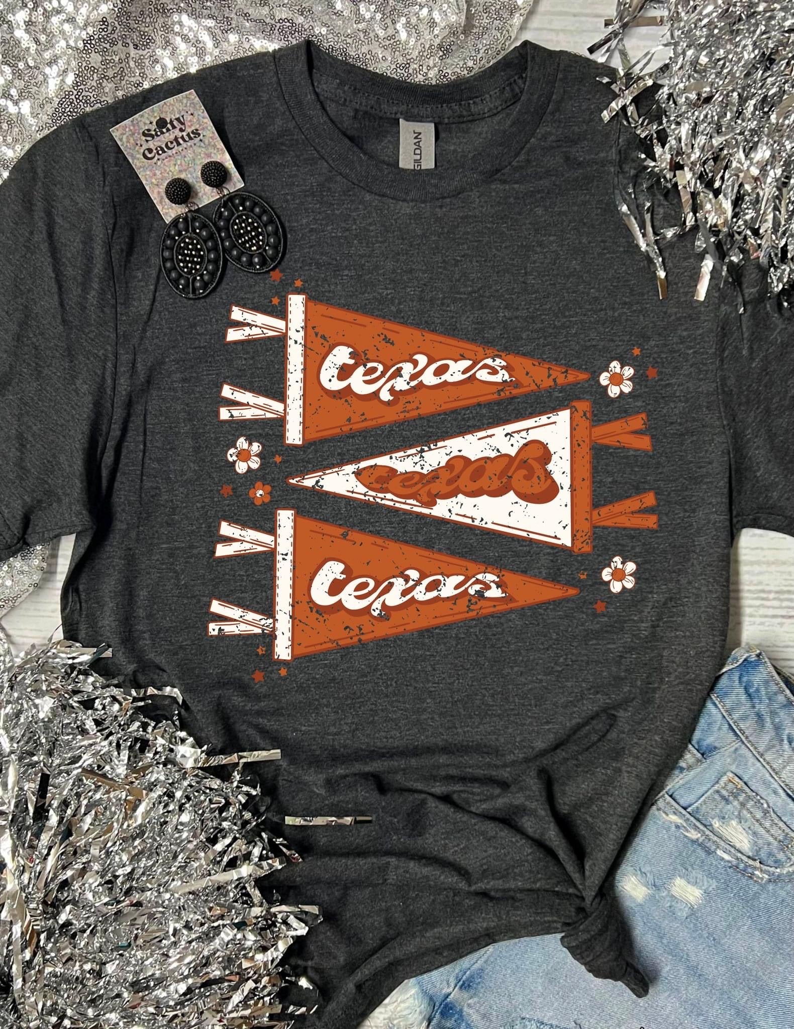 PREORDER TEXAS LONGHORN FLAG GREY T-SHIRT