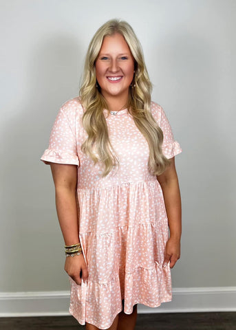 PREORDER PINK SPOTTED PLUS SIZE DRESS