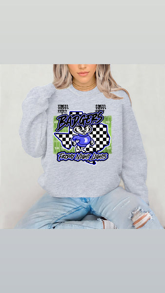 PREORDER CHECKERED BADGER TEXAS T-SHIRT/ SWEATSHIRT