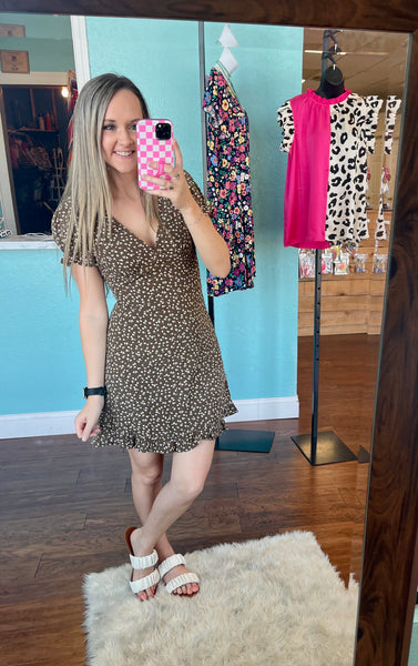 Brown floral dress