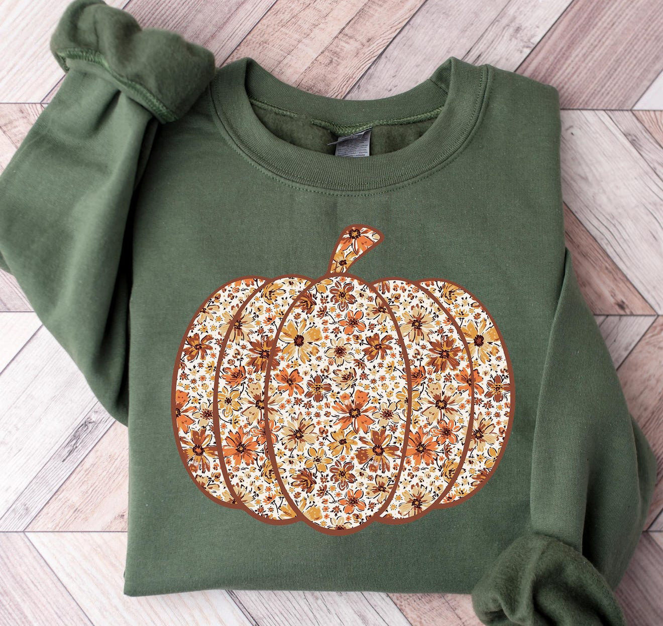 PREORDER FLORAL AUTUMN PUMPKIN SWEATSHIRT