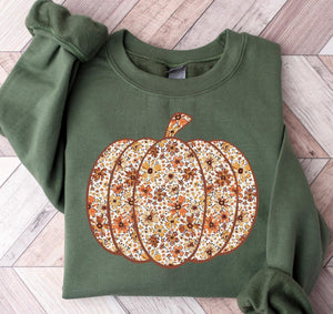 PREORDER FLORAL AUTUMN PUMPKIN SWEATSHIRT