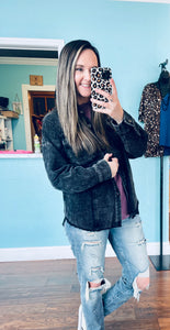 Corduroy black shacket