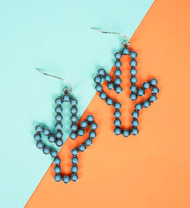 Cactus turquoise earrings