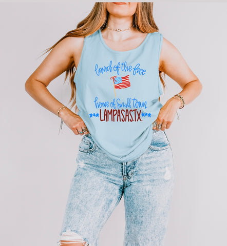 PREORDER LAND OF THE FREE LAMPASAS TANK TOP