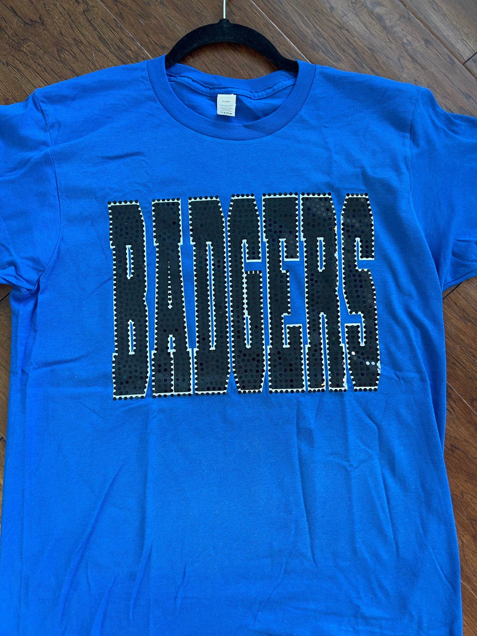 PREORDER BADGERS BLACK ON WHITE SPANGLE T-SHIRT