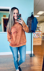 Rust pocket pullover