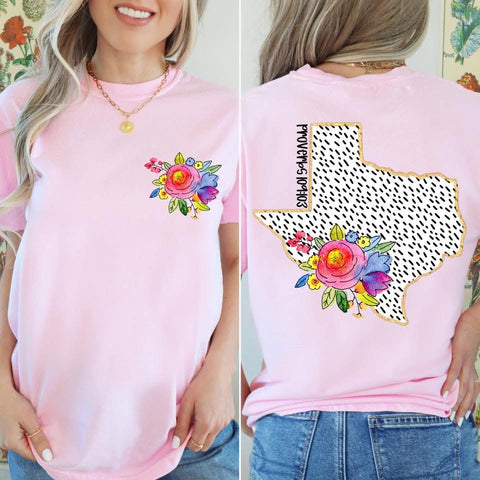 PREORDER TEXAS DOT FLORAL TSHIRT