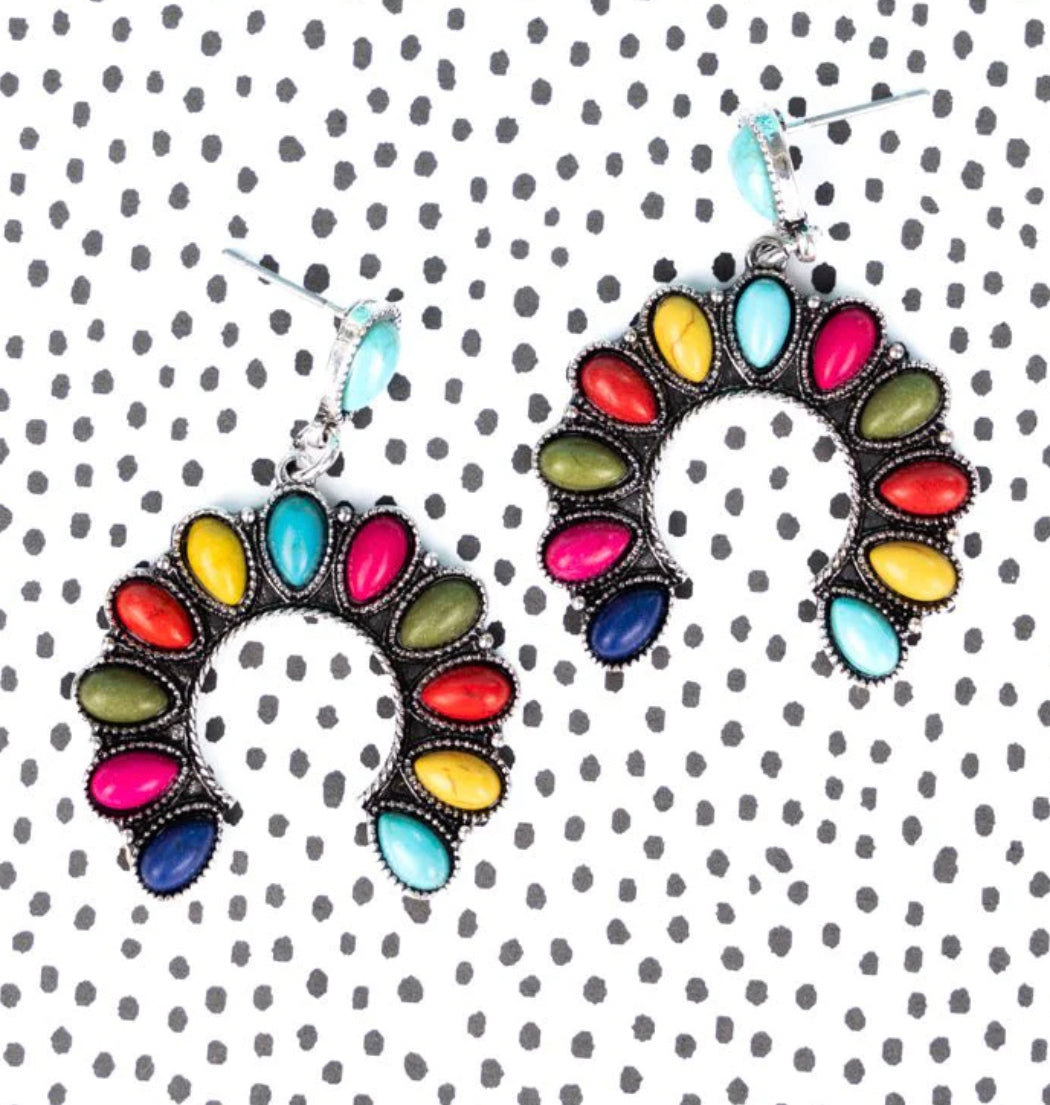Multicolor stone earrings