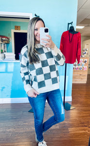 Charcoal checkered sweater