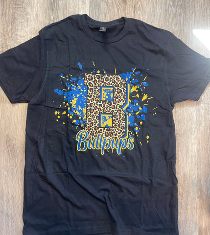 PREORDER BULLPUPS PAINT SPLATTER LEOPARD T-SHIRT