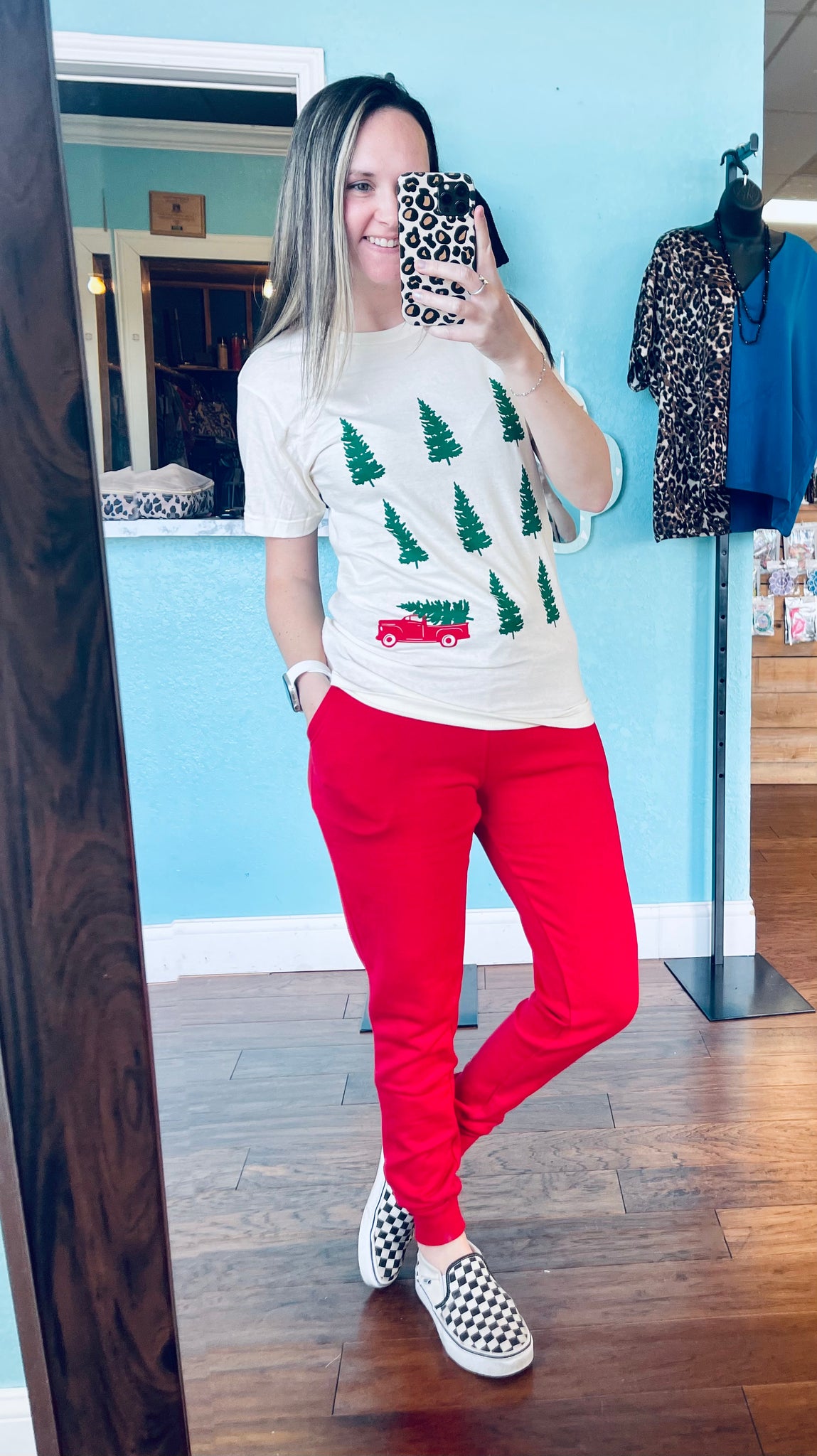 Red relaxed fit jogger