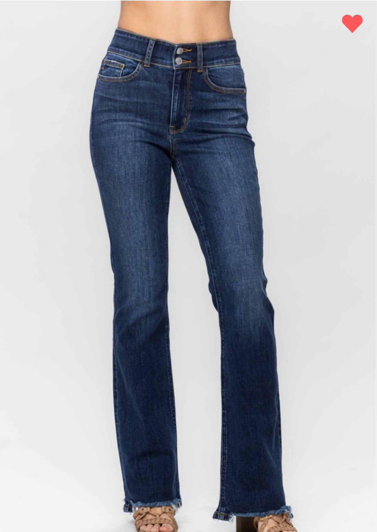 High waisted vintage frayed hem bootcut Judy blue jeans