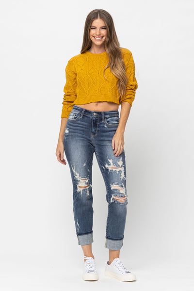 Mid rise destroyed boyfriend Judy blue jeans