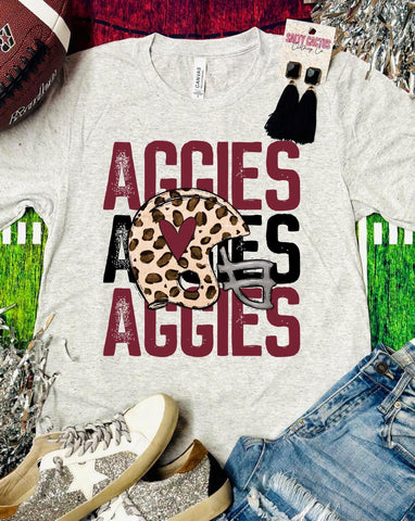 PREORDER AGGIES LEOPARD HELMET T-SHIRT