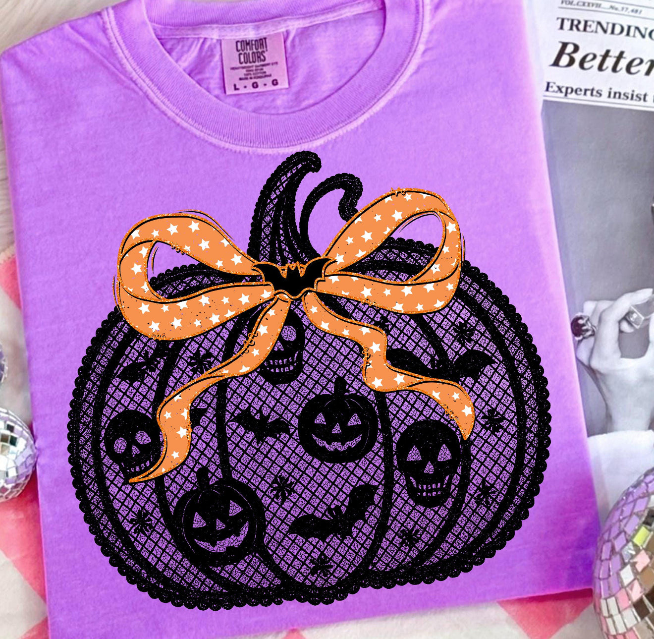 PREORDER PUMPKIN LACE NEON VIOLET COMFORT COLOR TEE
