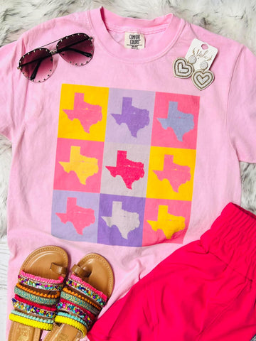 PREORDER TEXAS BLOCKED COLORFUL T-SHIRT