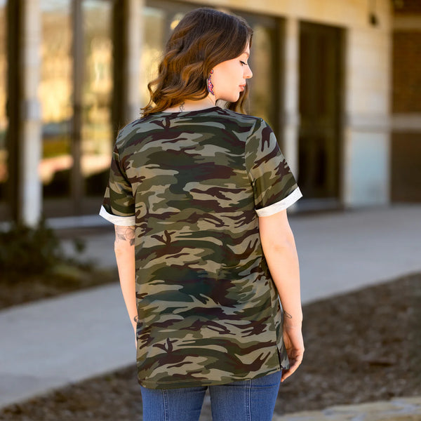 INSTOCK CAMO FLAG POCKET TOP