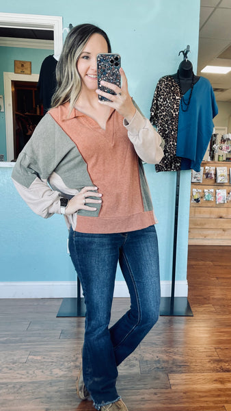 Oversized fall long sleeve top