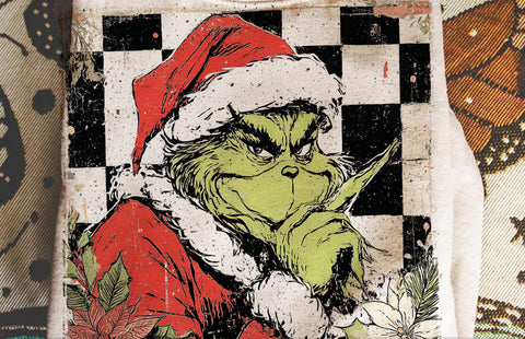 PREORDER CHECKERED GR!NCH FLORAL BOTTOM