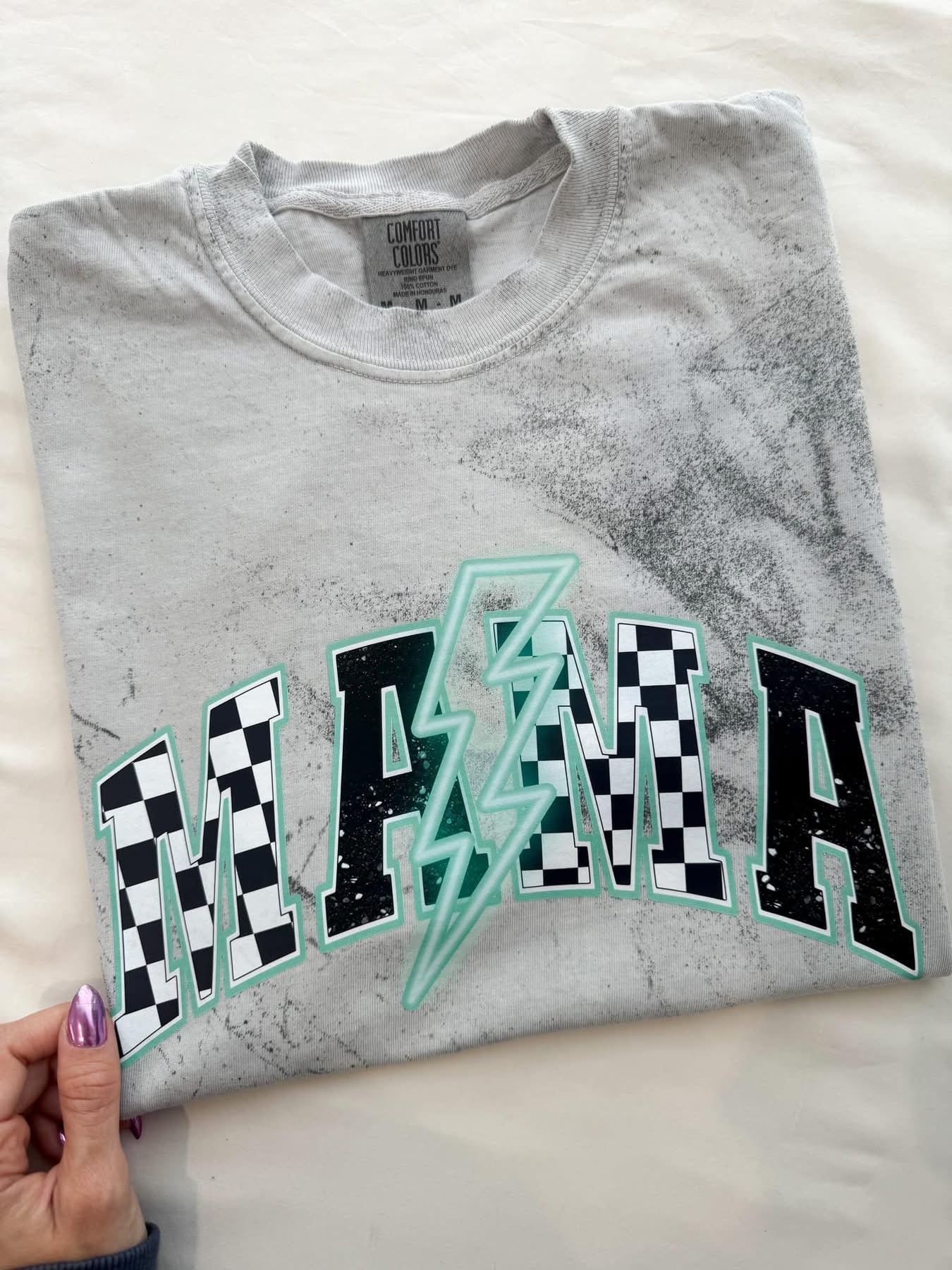 PREORDER TURQUOISE LIGHTENING BOLT MAMA T-SHIRT