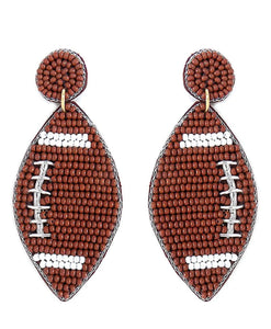 Brown football earrings