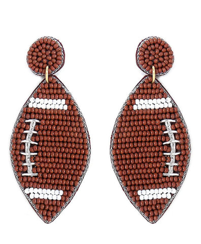Brown football earrings