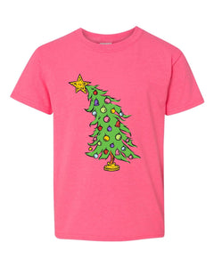 PREORDER YOUTH CHRISTMAS TREE PINK T-SHIRT