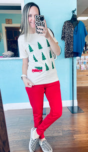 Christmas truck & trees T-shirt