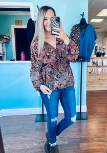 Paisley peplum top