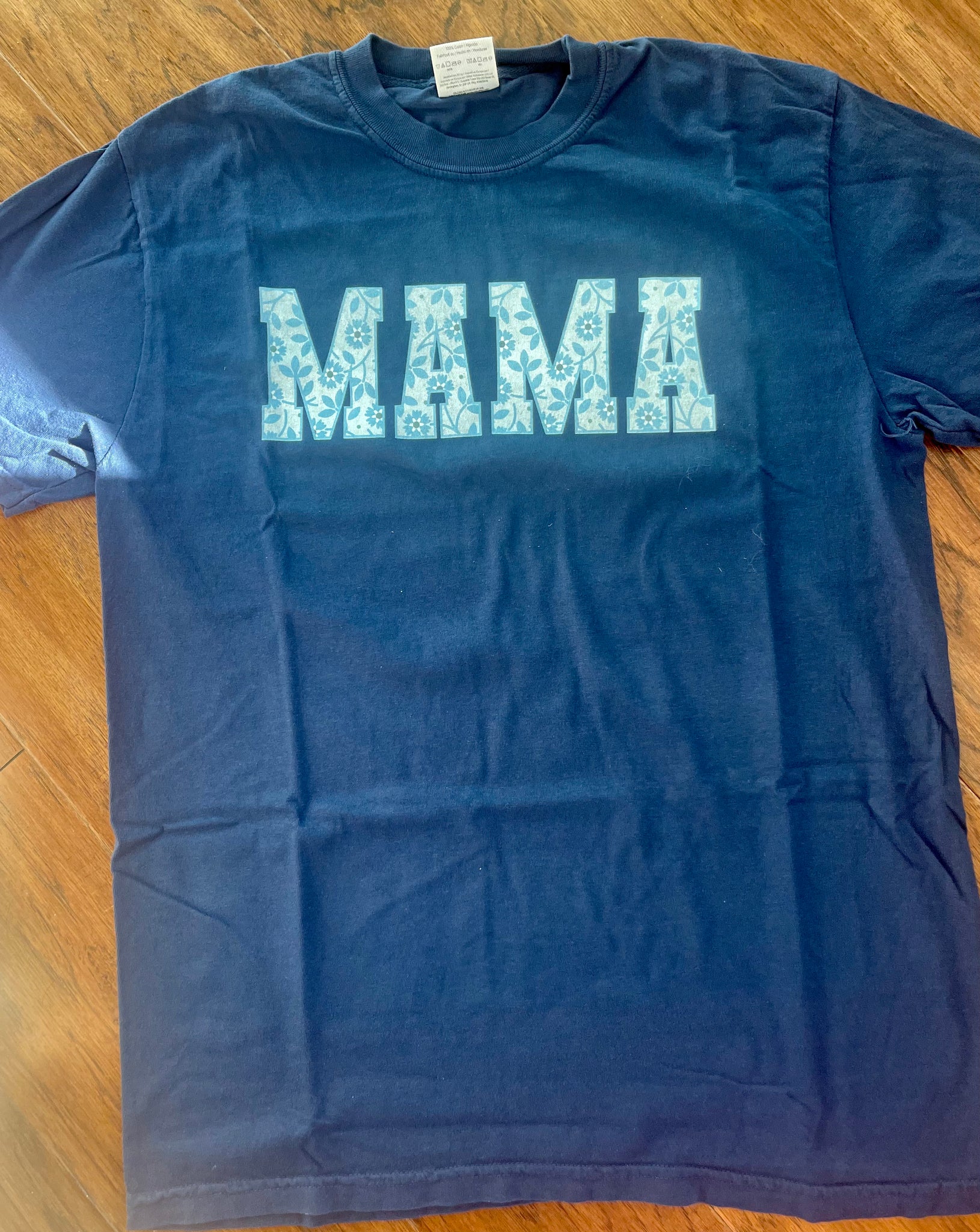 Blue floral mama T-shirt