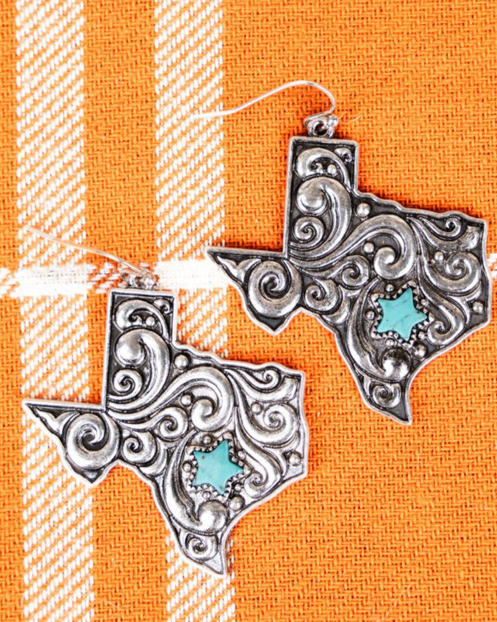 Turquoise del rio silver tone Texas earrings