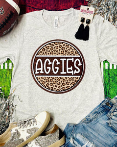 PREORDER AGGIES LEOPARD CIRCLE T-SHIRT