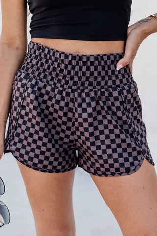 Black checkered shorts