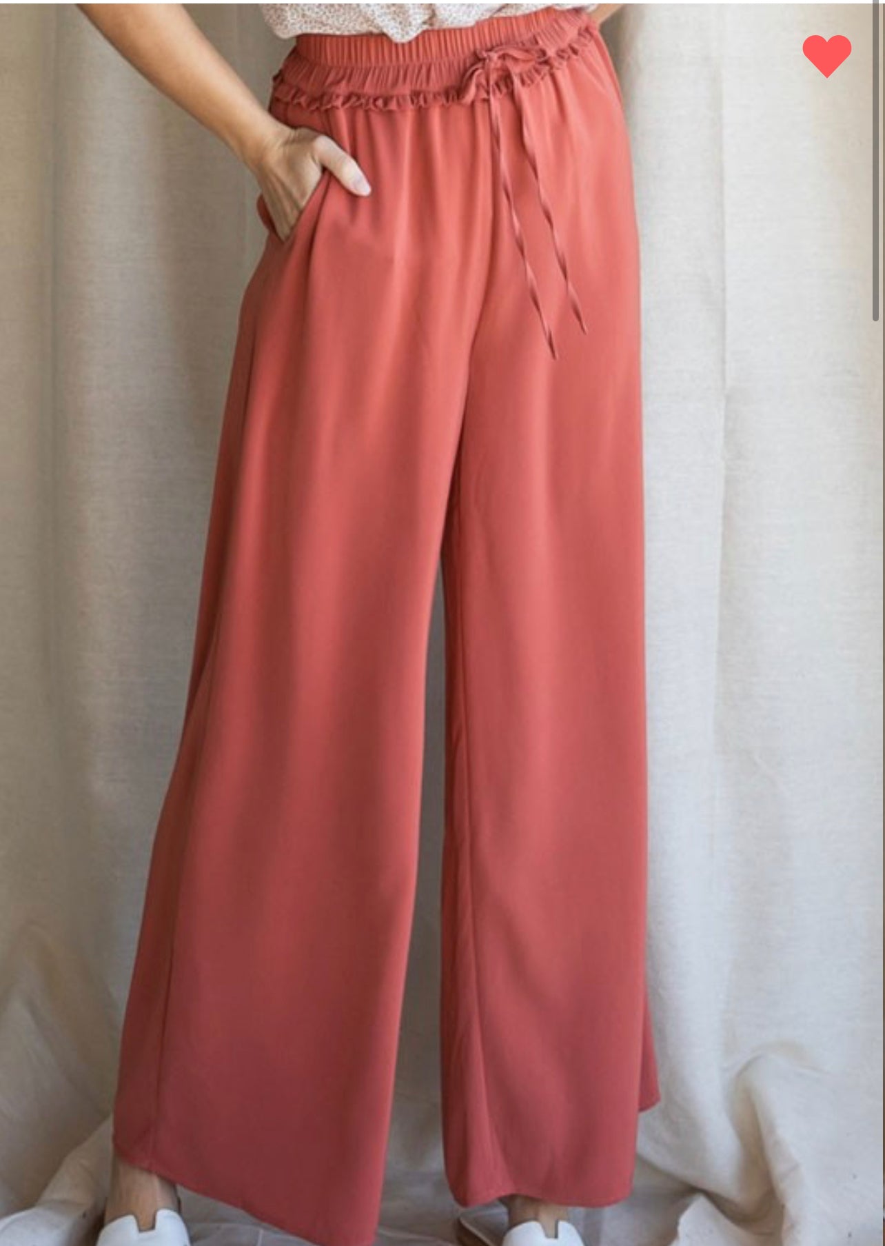 Rust drawstring pocket pants