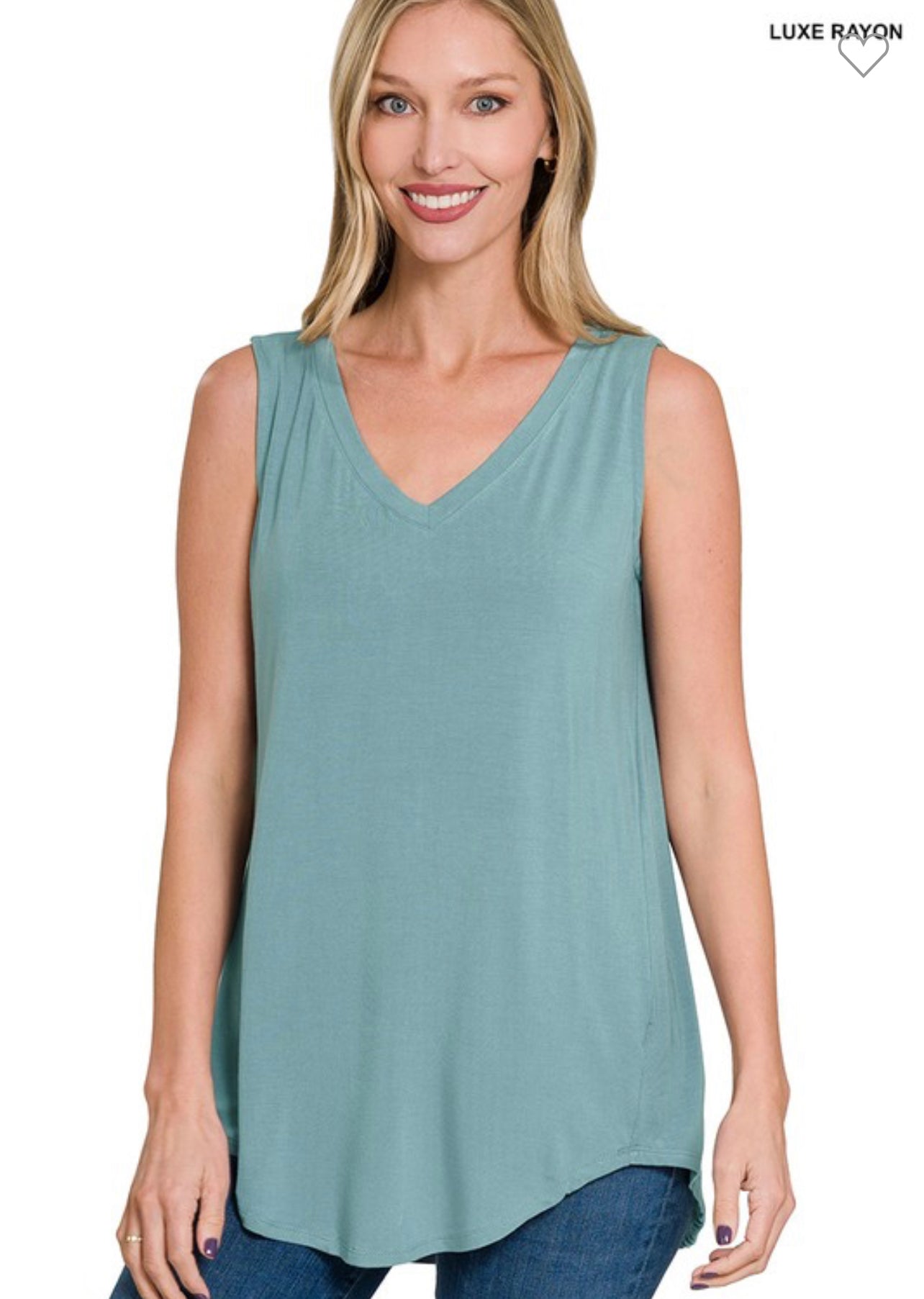 Blue grey tank top