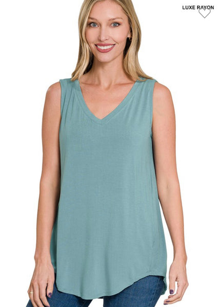 Blue grey tank top