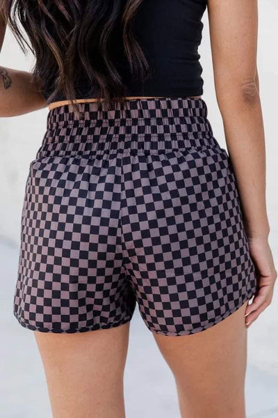 Black checkered shorts