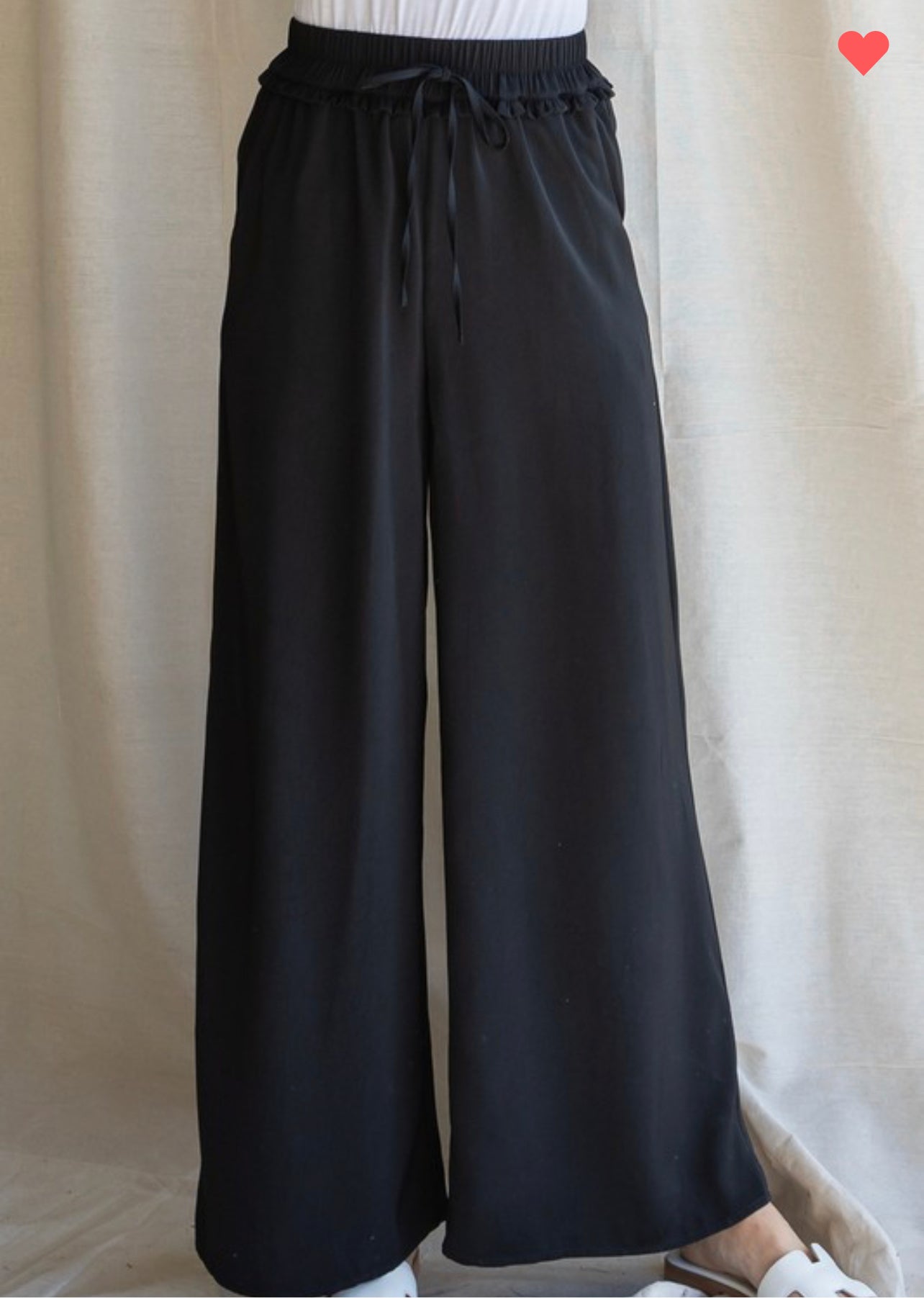 Black drawstring pocket pants
