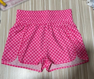Pink checkered shorts