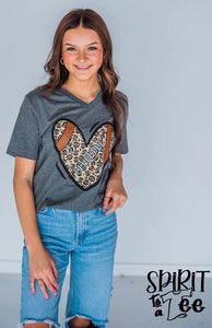 PREORDER LEOPARD FOOTBALL HEART T-SHIRT