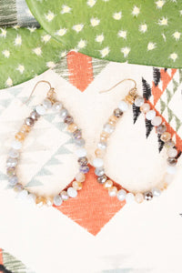 Lola neutral tone teardrop earrings
