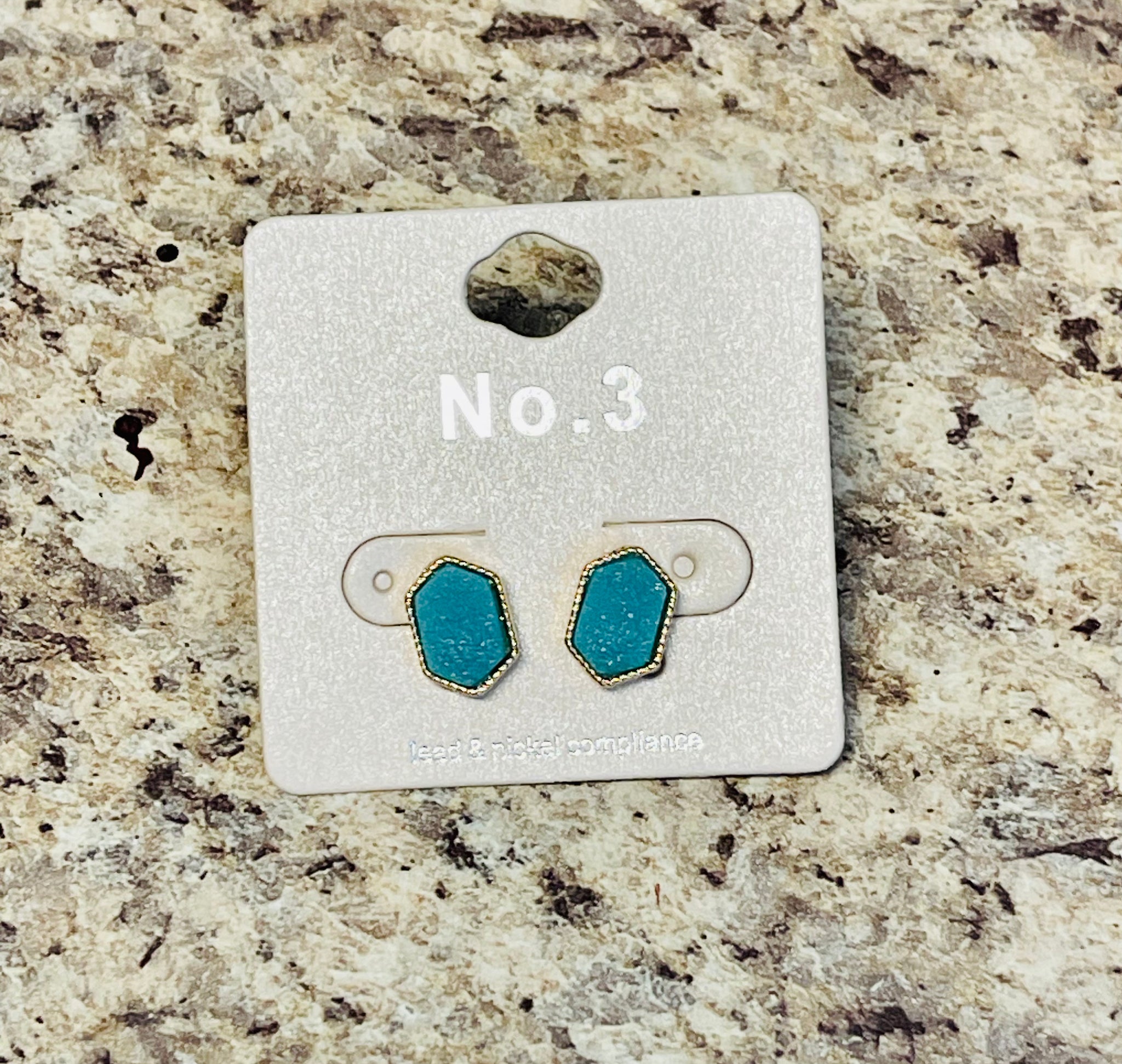 Turquoise dainty druzy earrings