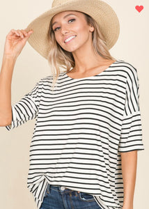 Ivory striped top