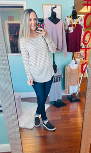 Grey striped top