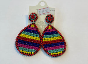 Colorful teardrop earrings