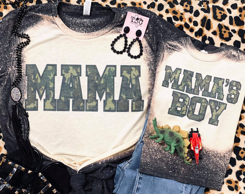 PREORDER CAMO MAMA & MAMA’S BOY T-SHIRTS