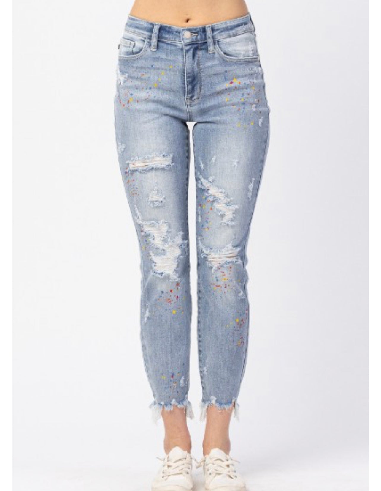Judy blue paint splatter jeans