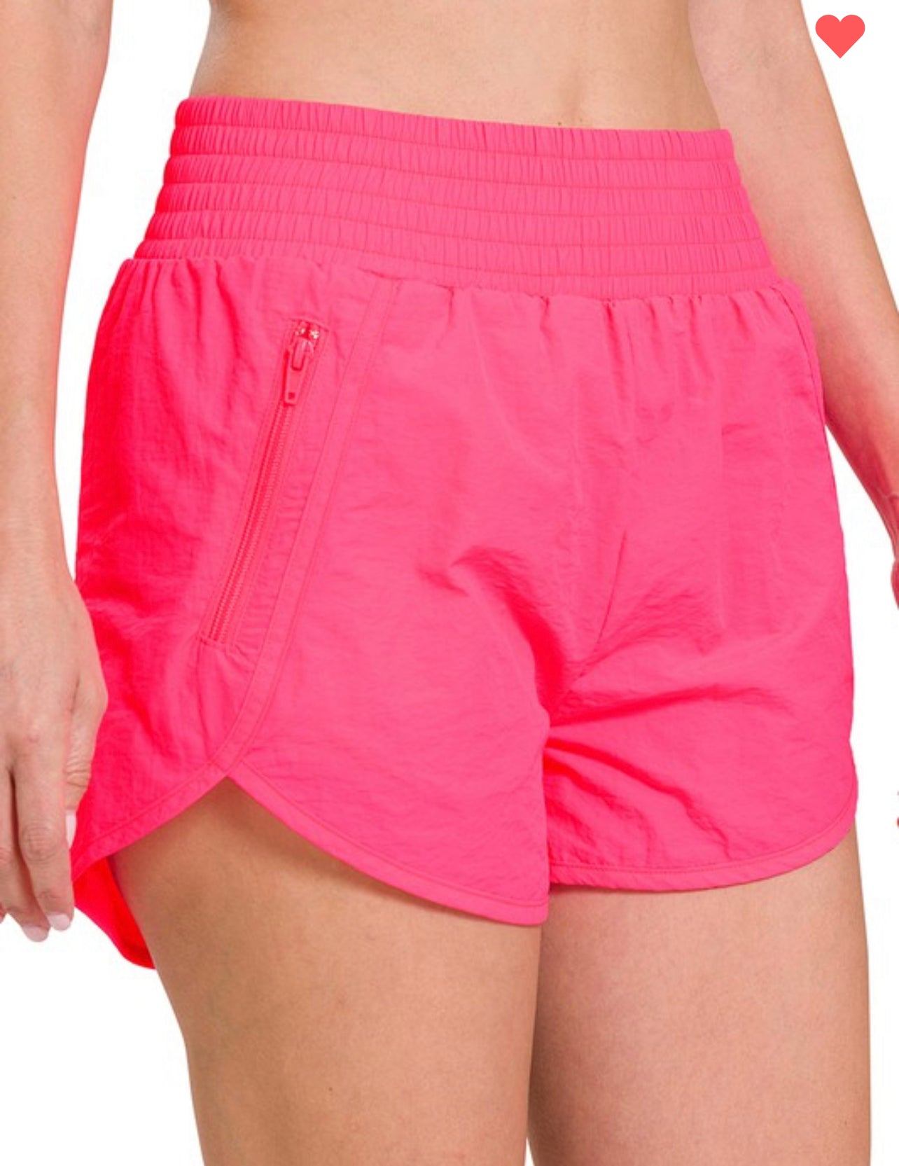Neon pink athletic shorts